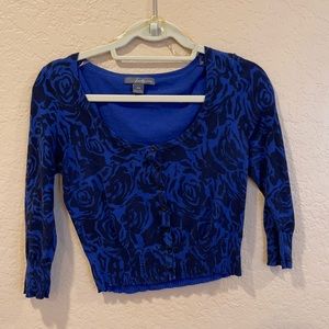 Crop Floral Cardigan